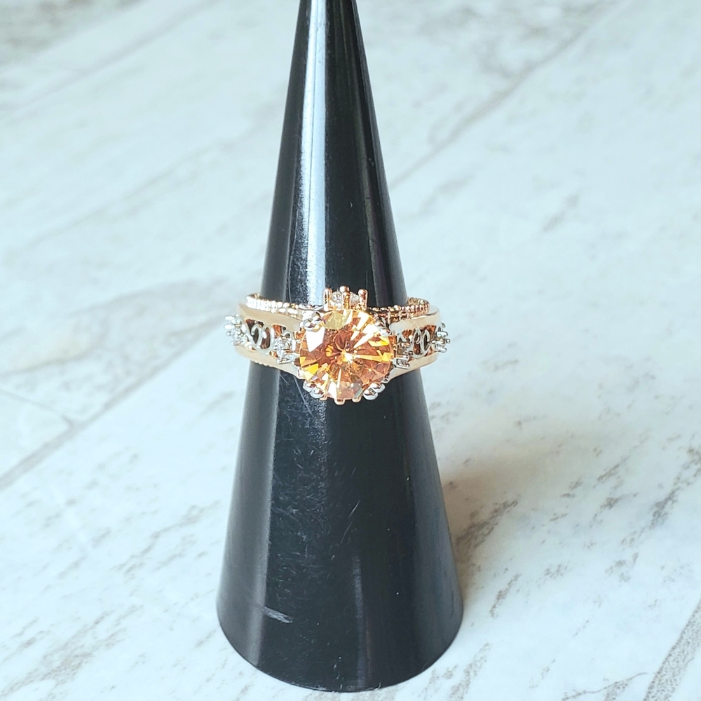 Champagne Diamond filigree engagement ring